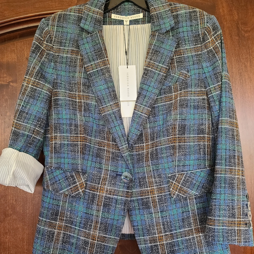 Veronica Beard Multicolor Plaid Blazer